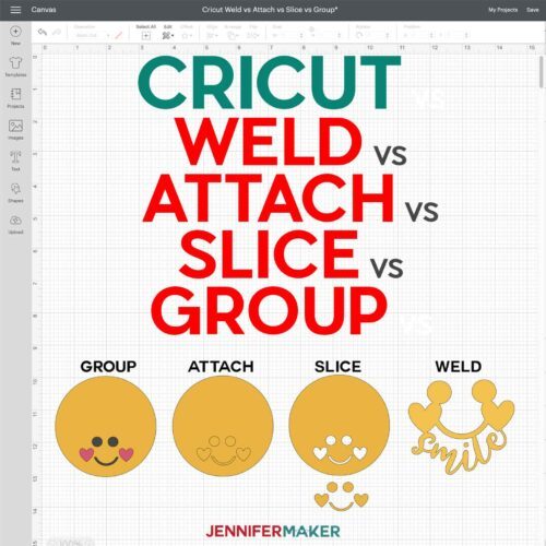 Cricut Weld Vs Attach When Do I Group Attach Slice Or Weld One 