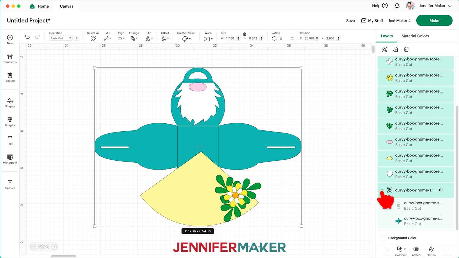 Click the arrow to expand the grouped layers in the Layers panel.