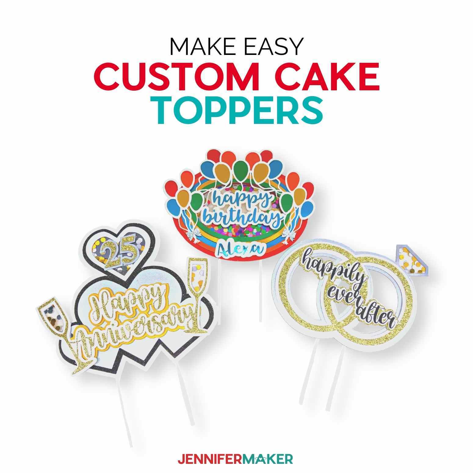 How to Make Custom Cake Toppers with Shakers & Confetti!