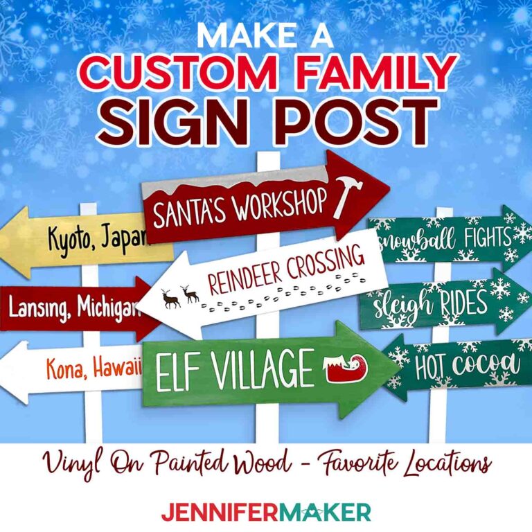 Custom Family Sign Post with Personalized Names & Places!