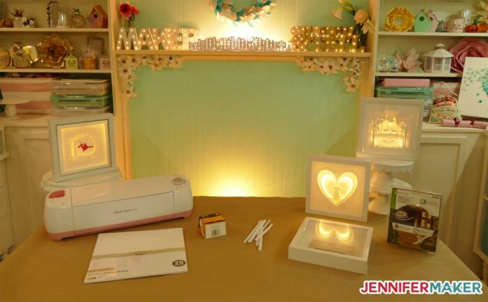 Girl and Bunny Shadow Box Scene - Cricut Crafts 