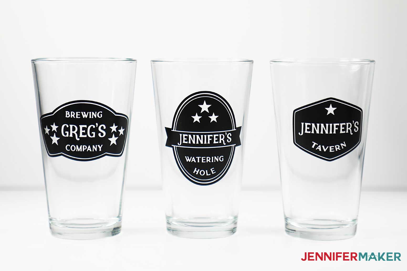 Customized decals on beer glasses