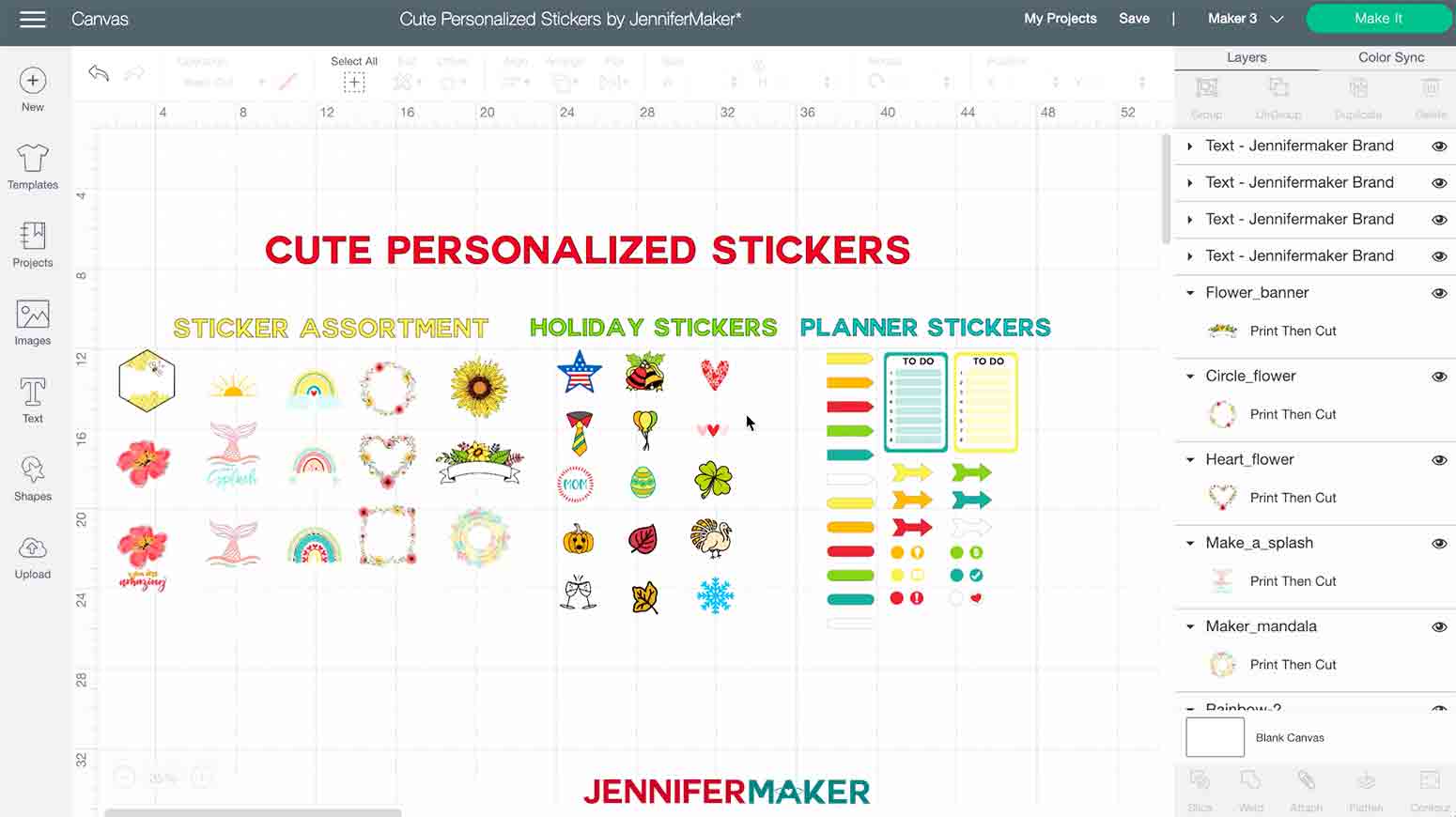 cute personalized stickers design space screenshot of full collection
