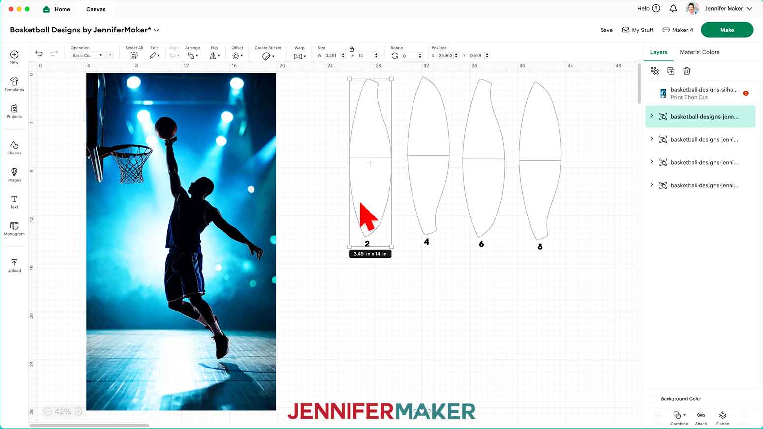 Click on the first set of the basketball SVG panels.