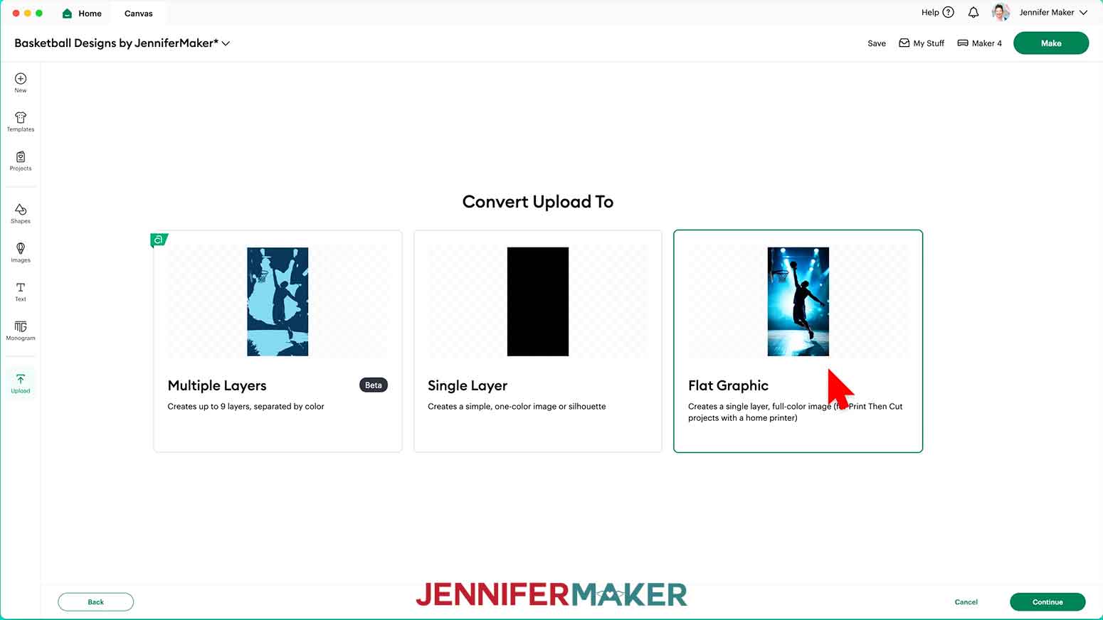 Select the "Flat Graphic" option and click "Continue."