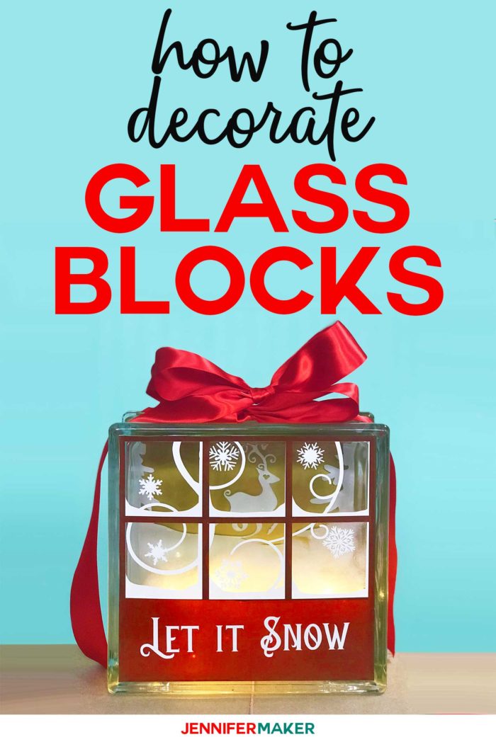 Christmas Lighted Glass Block  Cricut Christmas Project 