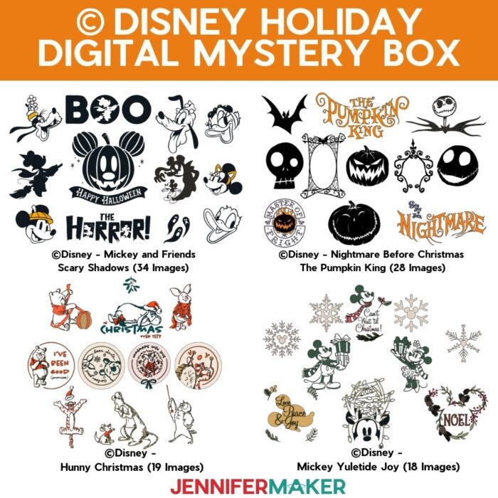 Disney Holiday Digital Cricut Mystery Box Images