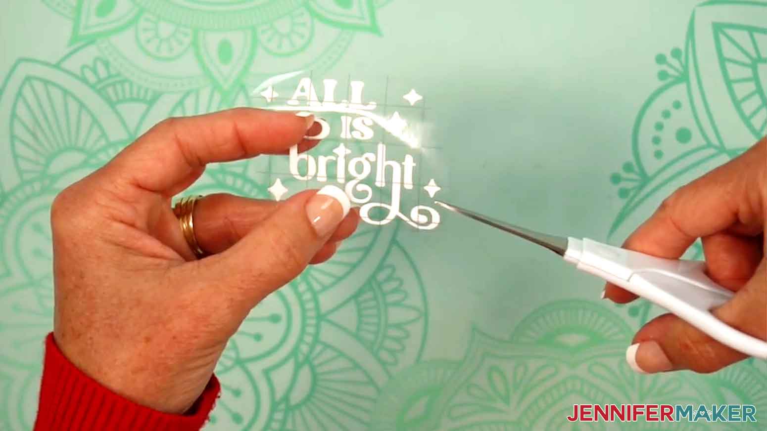 Use scissors to cut slits into the edges of the transfer tape.