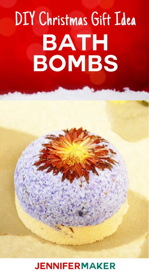 Easy bath bomb DIY, including a recipe without citric acid! Homemade bath bombs make great #Christmas gifts! Get our recipes for fun aromatherapy bombs with lavendar, even some donut shaped bath bombs!