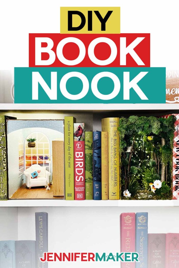 Pinterest tutorial for how to make a DIY book nook.