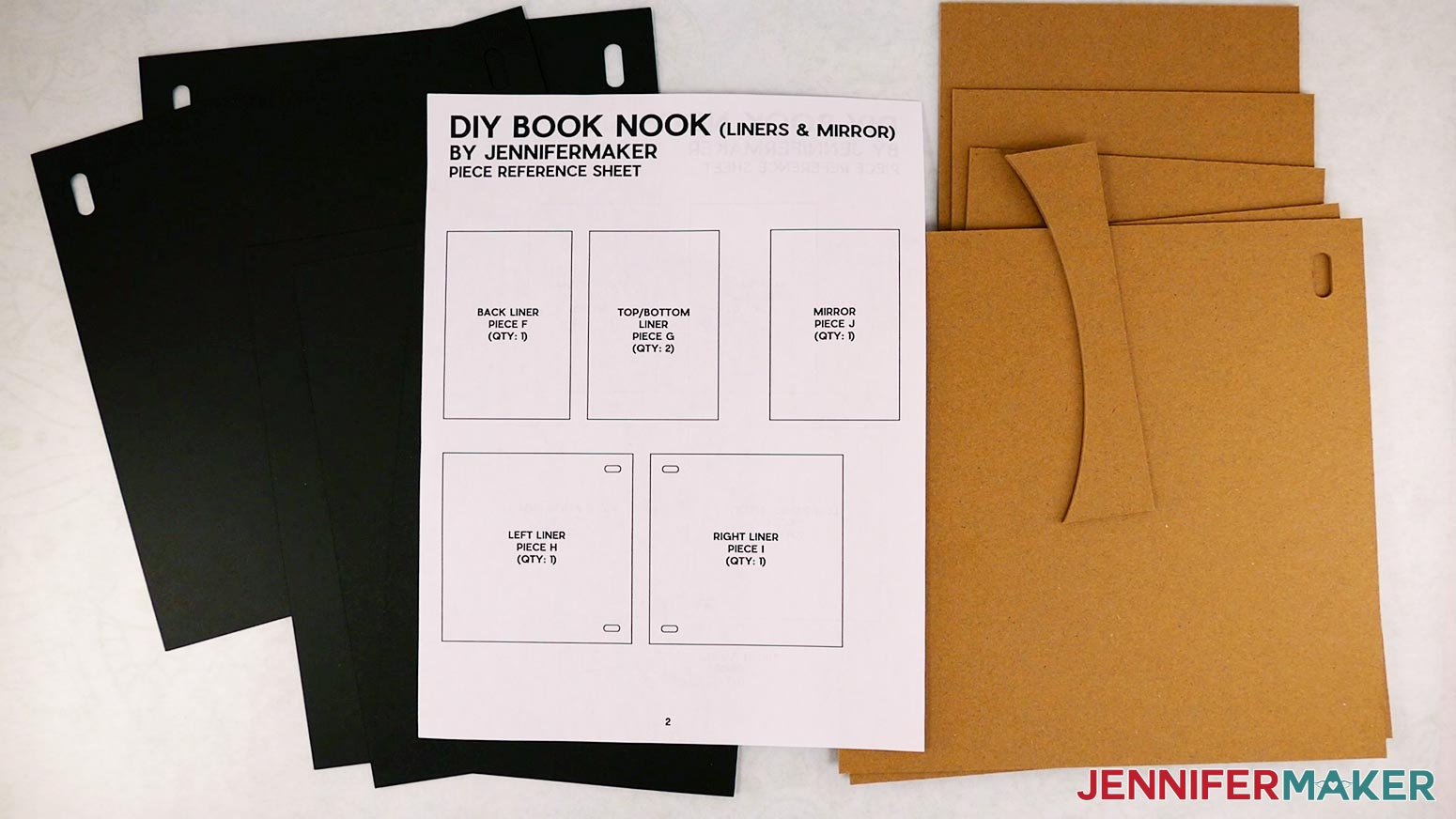 Cut pieces for the black cardstock liners and chipboard box for the diy book nook