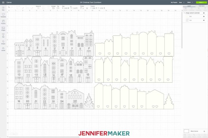 DIY Christmas Countdown free SVG cut file uploaded to Cricut Design Space