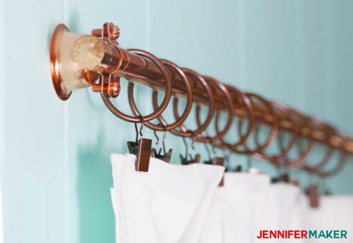 DIY Copper Pipe Curtain Rods for under $15 | #windowtreatments #copper #curtains #diy
