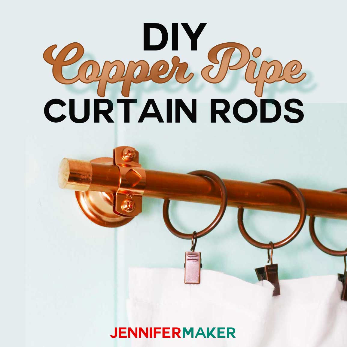 DIY Copper Pipe Curtain Rods for under $15 | #windowtreatments #copper #curtains #diy