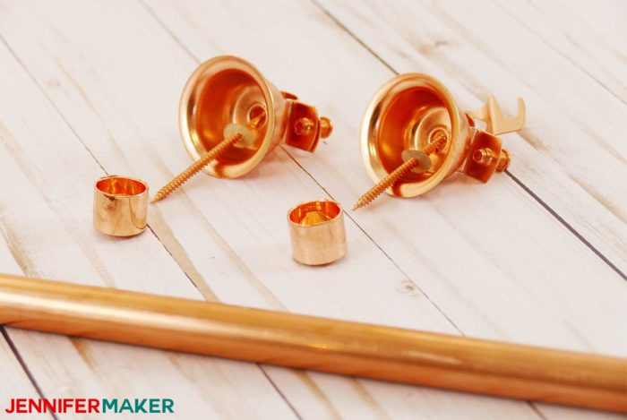 Copper bell hangers and copper pipe to make DIY copper pipe curtain rods