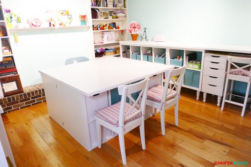 DIY Craft Table with Storage | Ikea hack | work table | large white craft table | cheap craft table