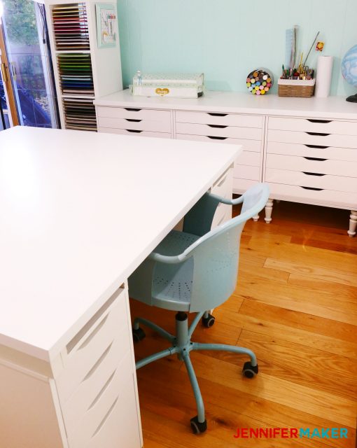 DIY Craft Table with Built-in Craft Paint Storage