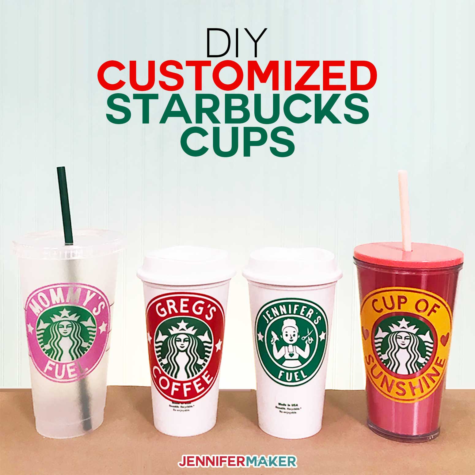 DIY Customized Starbucks Cups Decal made with a Cricut #starbucks #coffee #cricut