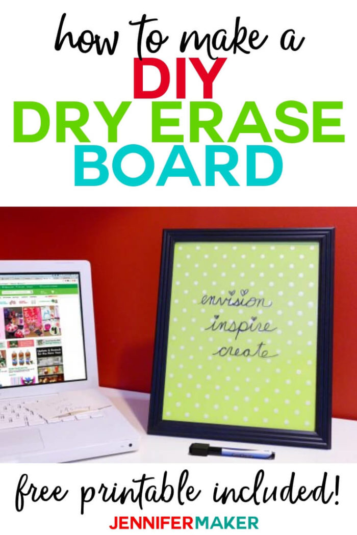 This DIY Dry Erase Board is simple to put together with only a few household supplies needed. #diy #tutorial #craftprojects #craftroom