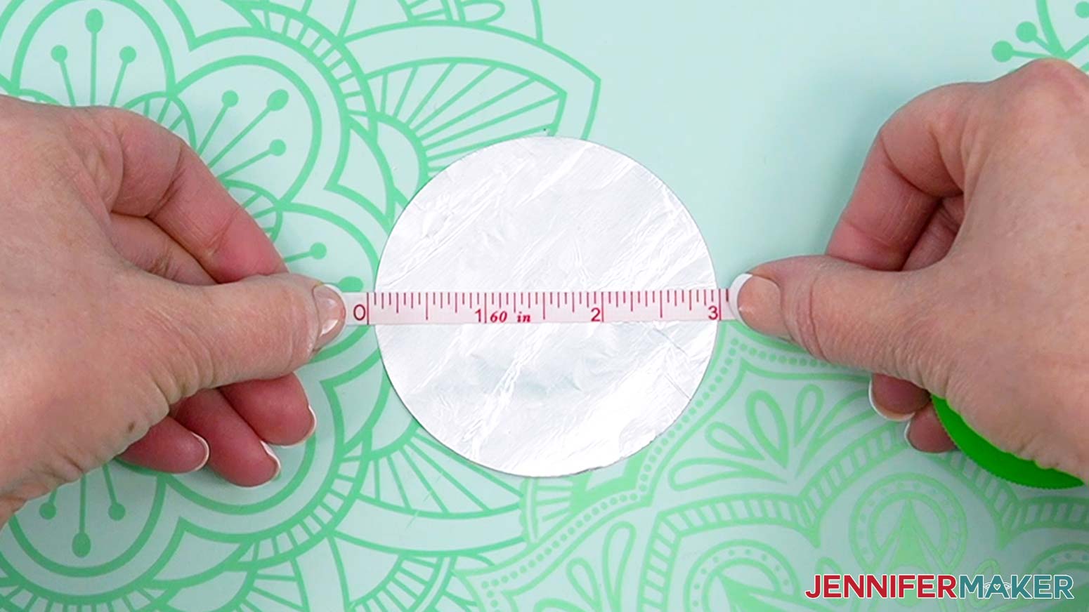Use a tape measure to cut a 3" foil circle if cutting by hand.