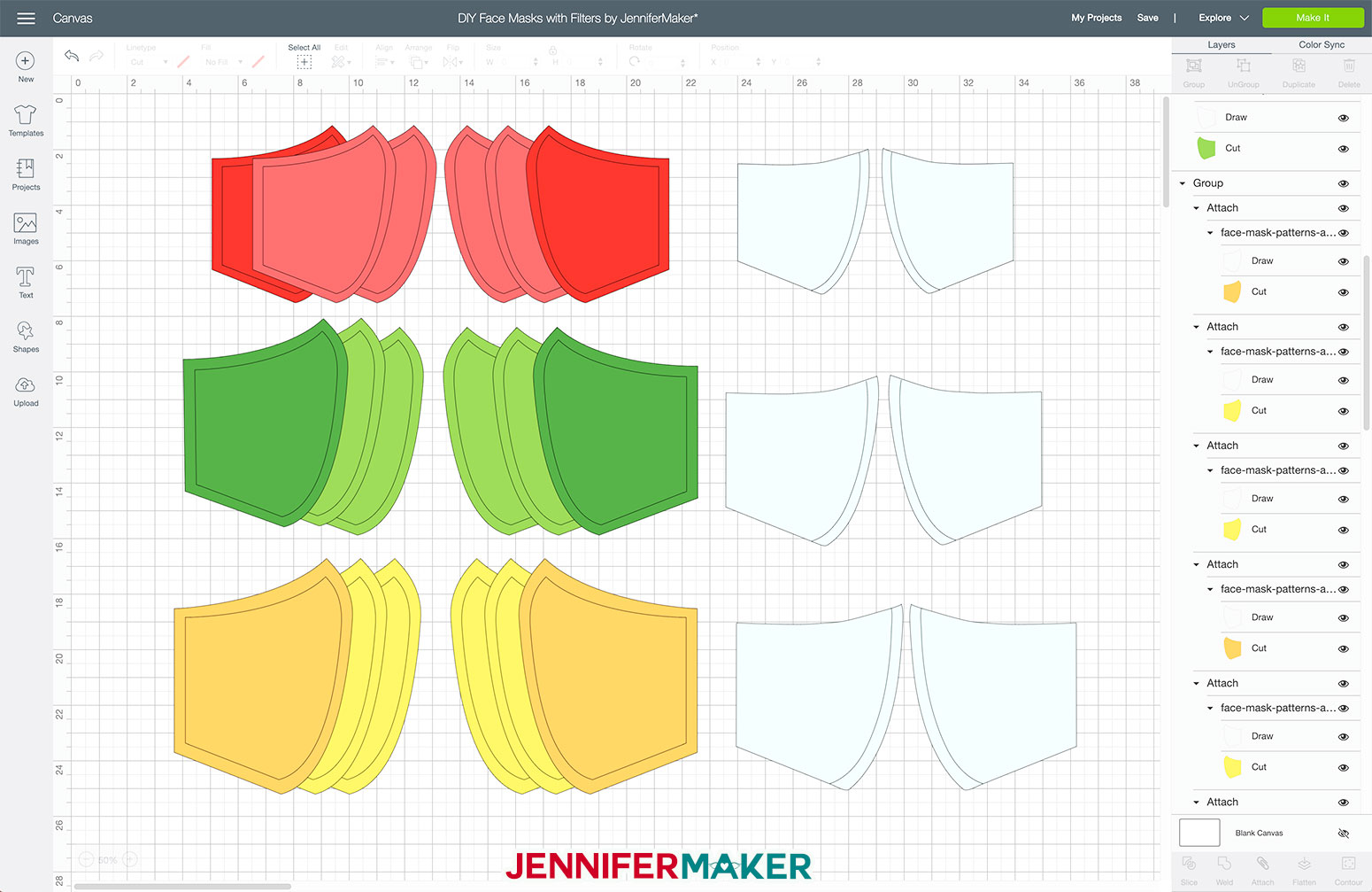 Face Mask Pattern Size Chart