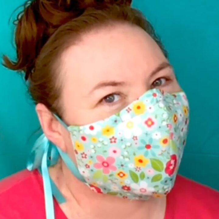 Cricut Face Mask Pattern with Filter Pocket, Adjustable Ties, and Nose Guard - Free Printable Pattern and SVG Cut File for Cricut