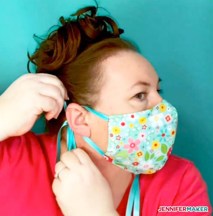 Adjustable ties on a DIY face mask give you a better fit