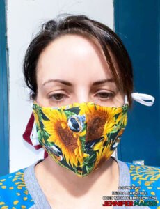 Homemade face mask made by Becca Carroll using the DIY Face Mask Pattern by JenniferMaker