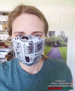 Homemade face mask made by Cheryl Simmerman using the DIY Face Mask Pattern by JenniferMaker