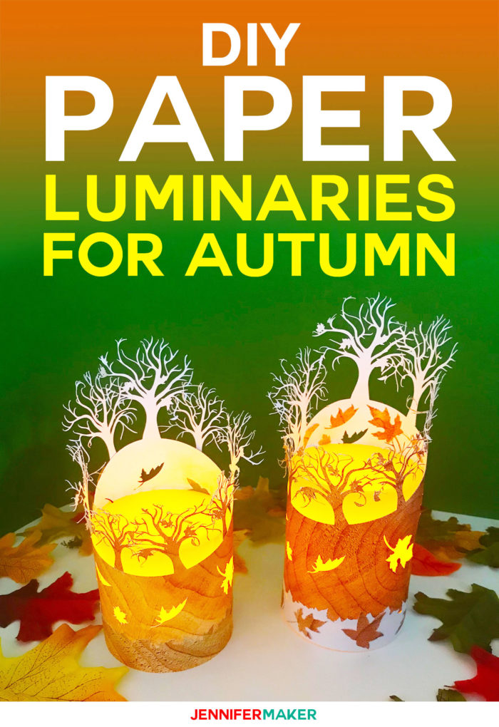 DIY Fall Luminary from Paper - Made on a Cricut | #luminary #papercraft #svgcutfile #cricut