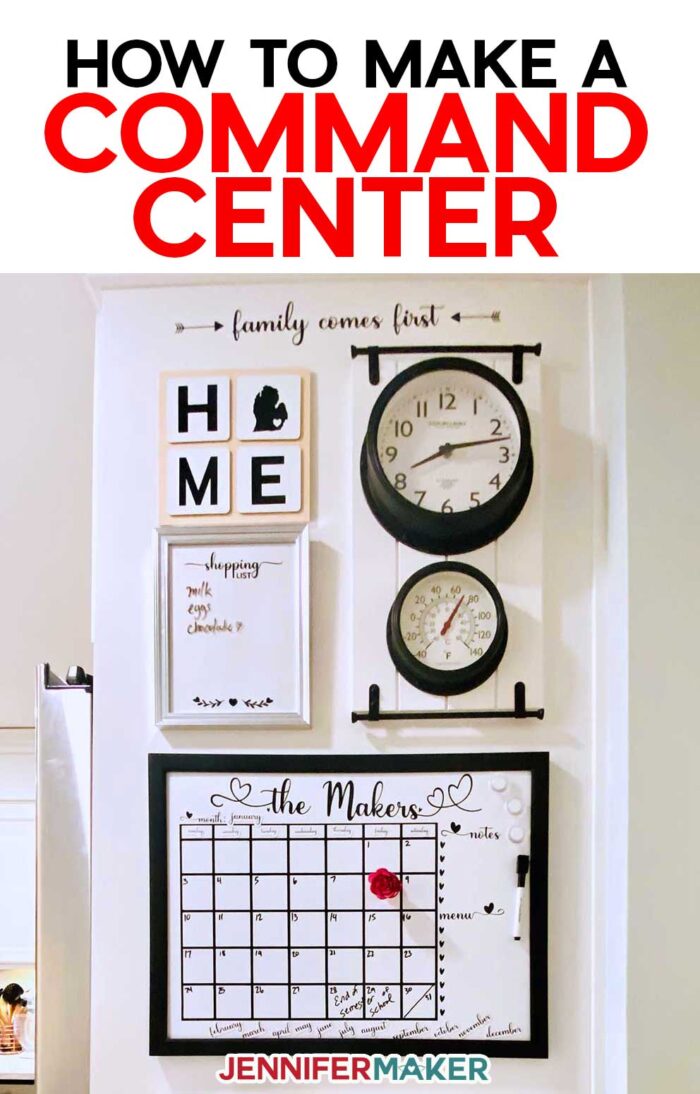 Make a Family Command Center with big organization for a small space #diyhomedecor #storage #organization