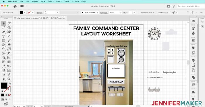 Planning my family command center in Adobe Illustrator