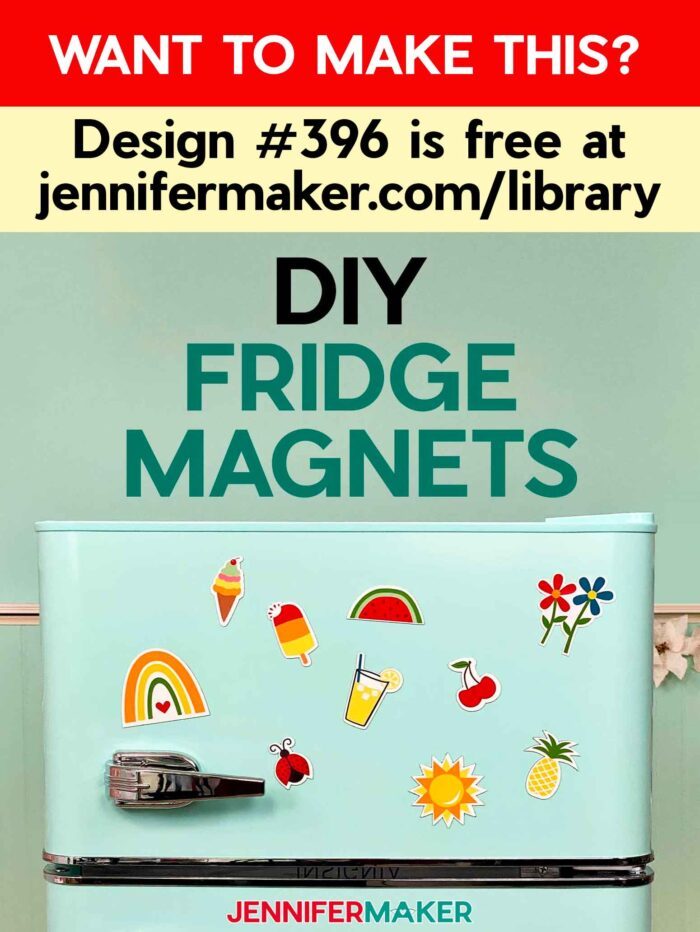Want to Make This? Design #396 is free at jennifermaker.com/library. DIY Fridge Magnets. Summery fridge magnets on a fridge.