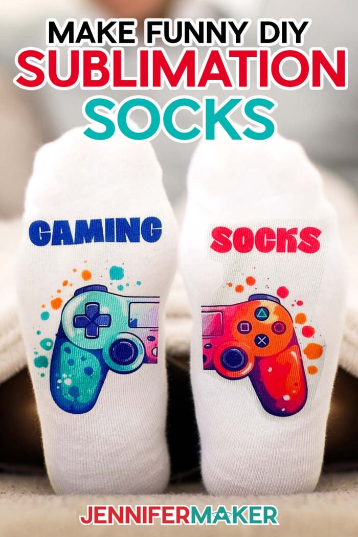 Pinterest link for DIY funny socks by JenniferMaker.