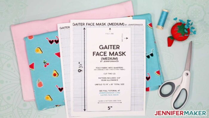 DIY Gaiter Face Mask Materials & Pattern