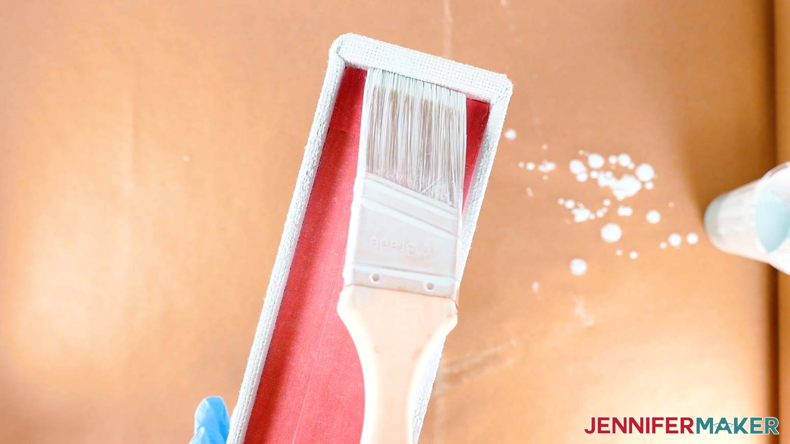 Paint the inside edges of the DIY board game box