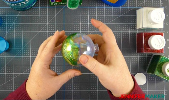 DIY Glitter Ornaments With Layered Vinyl - Jennifer Maker