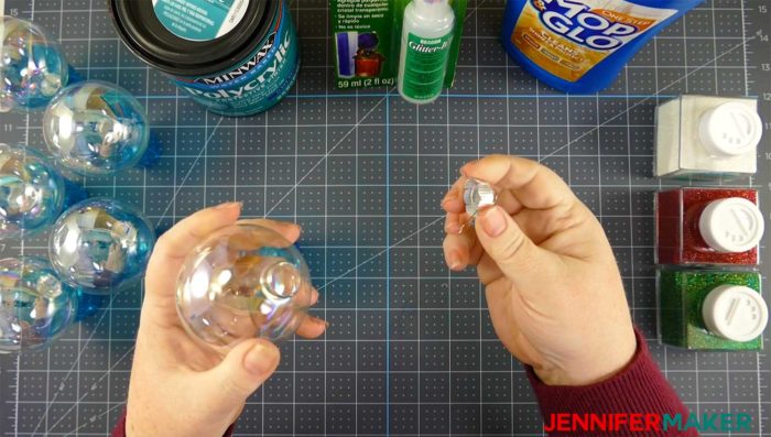 DIY Glitter Ornaments With Layered Vinyl - Jennifer Maker