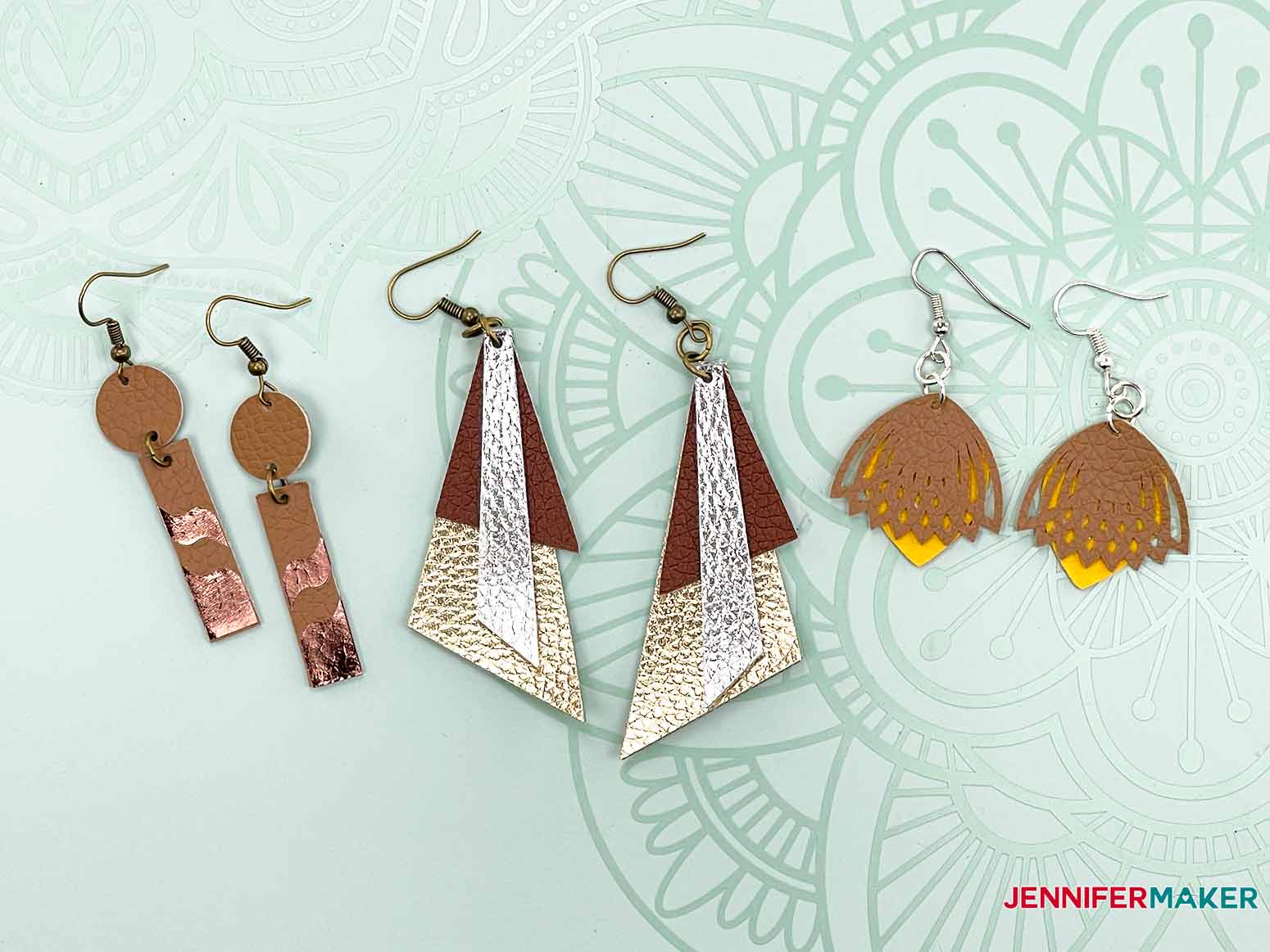 JenniferMaker.com - Learn how to cut beautiful earrings using Cricut wood  veneer sheets. In this tutorial, I will show you how to create drop-dead  gorgeous cherry, maple and walnut leaf earrings that