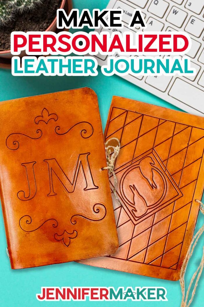 Pinterest for DIY leather journal designs made on a Cricut by JenniferMaker.