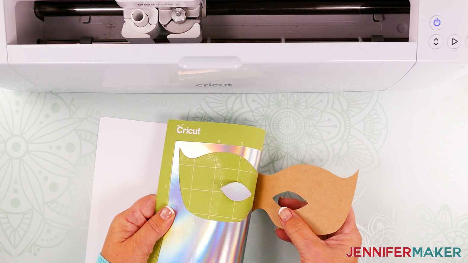 Flip the mat to peel mat away from cardstock to prevent curling of the cardstock.