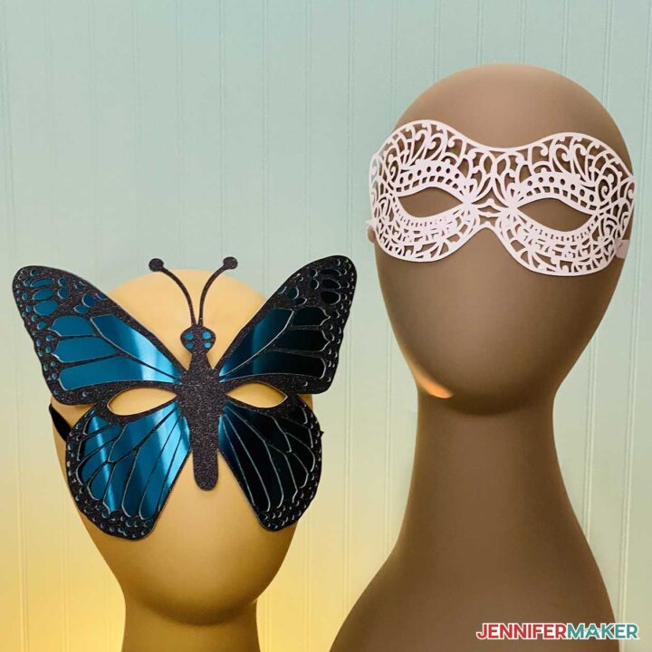 Venetian Mask Decorated With Glitter and Floral Motifs Carnival