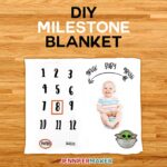 DIY Milestone Blanket for Baby | Baby Yoda and Girafee | How to Layer Iron On Vinyl on Cricut