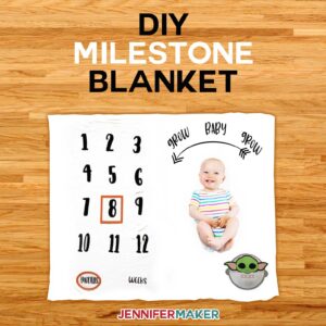 DIY Milestone Blanket for Baby | Baby Yoda and Girafee | How to Layer Iron On Vinyl on Cricut