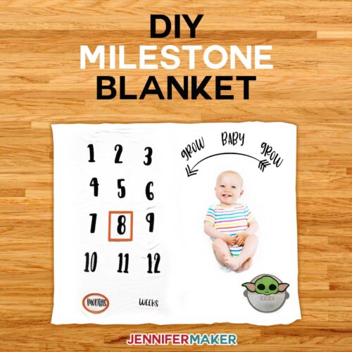 DIY Milestone Blanket for Baby | Baby Yoda and Girafee | How to Layer Iron On Vinyl on Cricut