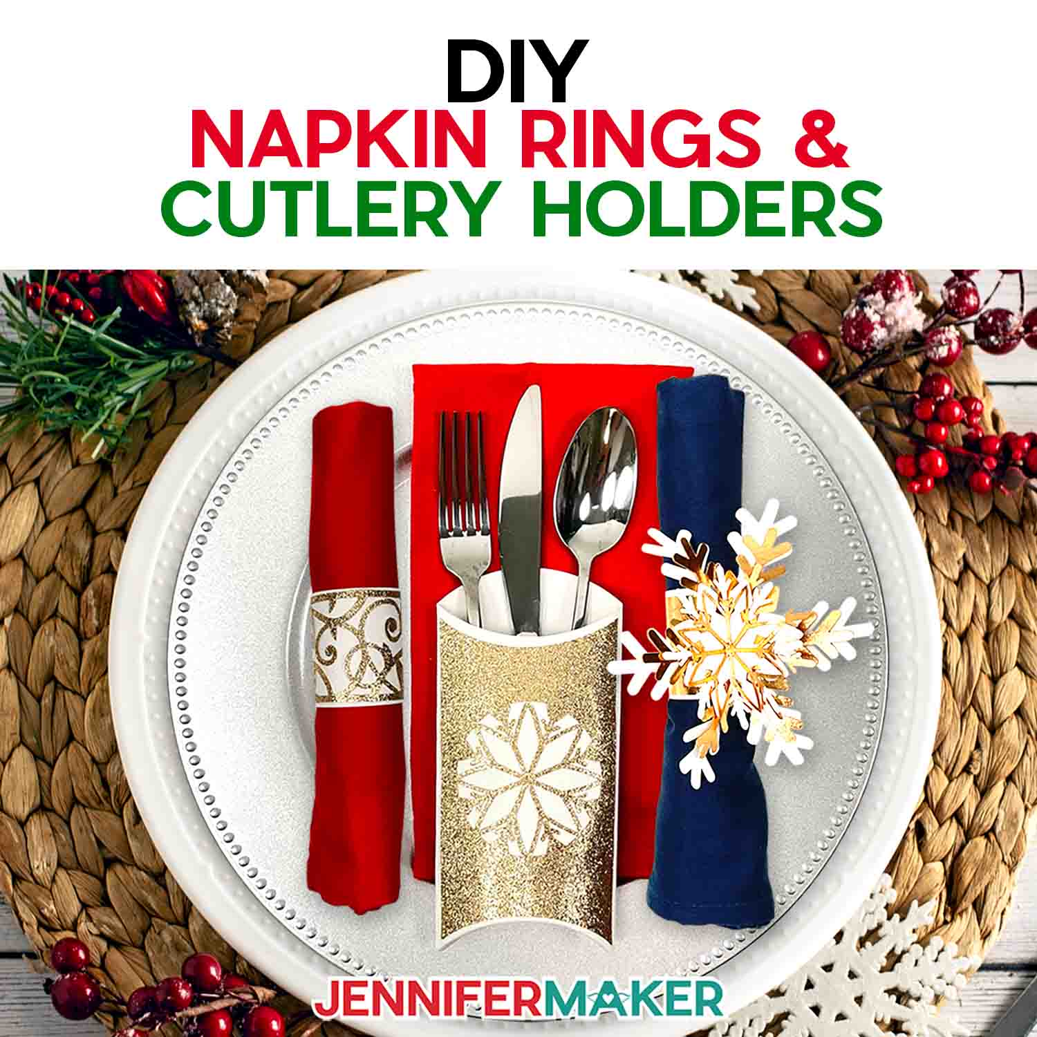 Make Easy DIY Napkin Rings And Cutlery Holders For Holidays!