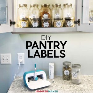DIY Pantry Labels made on a Cricut Joy with Cricut Pens | #cricutjoy #pantry #organization