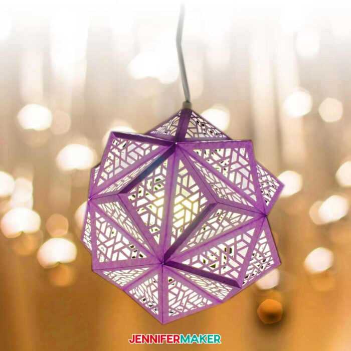 DIY Paper Hanging Lamp with intricate cuts