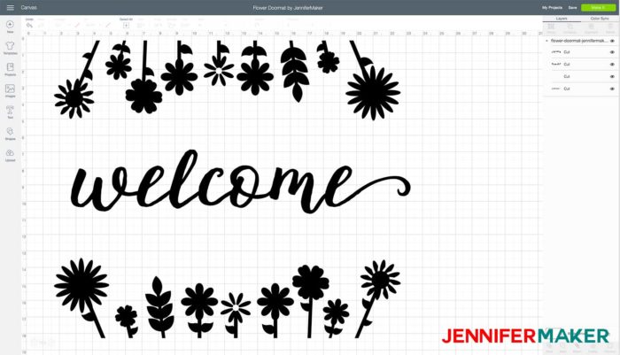 DIY Personalized Door Mat free svg cut file uploaded to Cricut Design Space