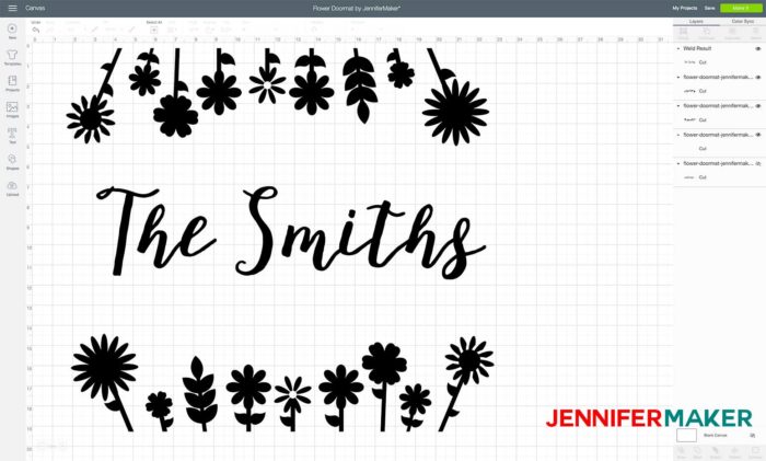 DIY Personalized Door Mat free svg cut file uploaded to Cricut Design Space